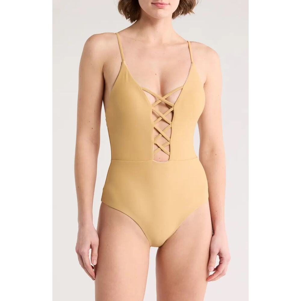 DIPPIN DAISYS Bliss One-Piece Beige Swimsuit Large - Picture 3 of 8